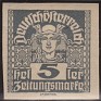 Austria - 1920 - Numbers - 5 H - Grey - Austria, Mercury - Scott P31 - 0